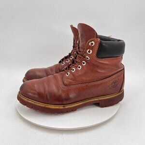 Timberland 6 Inch Men Size 12 Brown Wheat Leather Lace Up Slip Resistant Boot